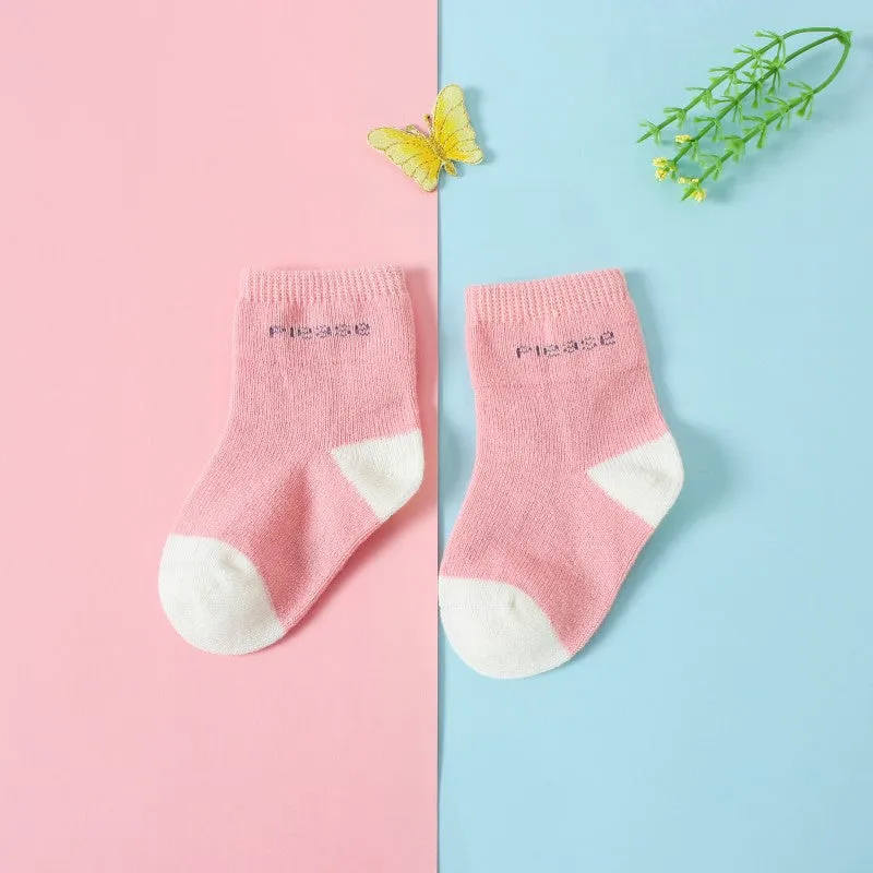 100% Cotton High Quality Socks for Infants & Toddlers - Pack of 4, Color May Vary