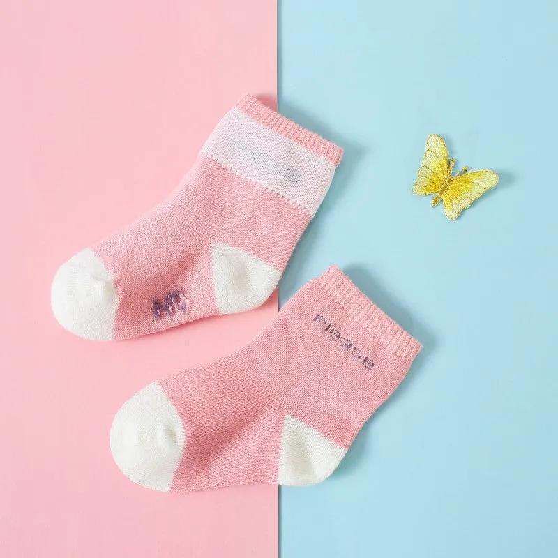 100% Cotton High Quality Socks for Infants & Toddlers - Pack of 4, Color May Vary