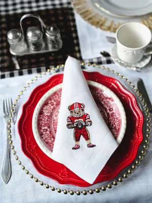 #112 | Football Bear | Linen napkins