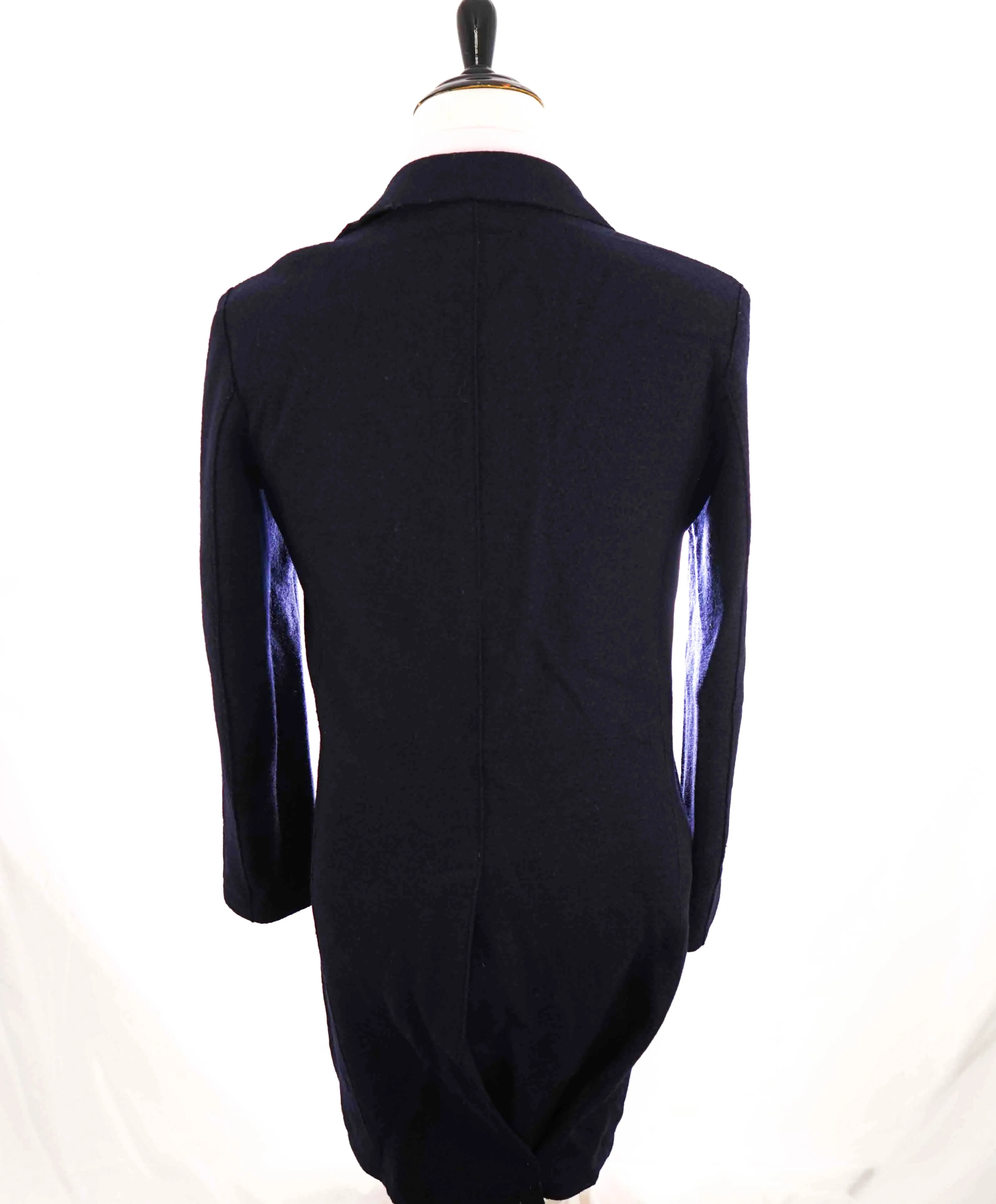 $1,395 ELEVENTY - Navy Blue Essential Pure Wool Top Coat - 40 US (50EU)