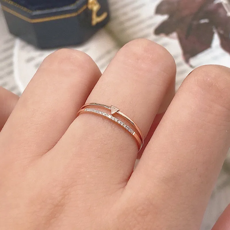 18K Gold Diamond Fashion Diamond Ring Exclusively Handcrafted 0.042 Carat Natural Diamond (H-F Color, VS1-VS2 Clarity)