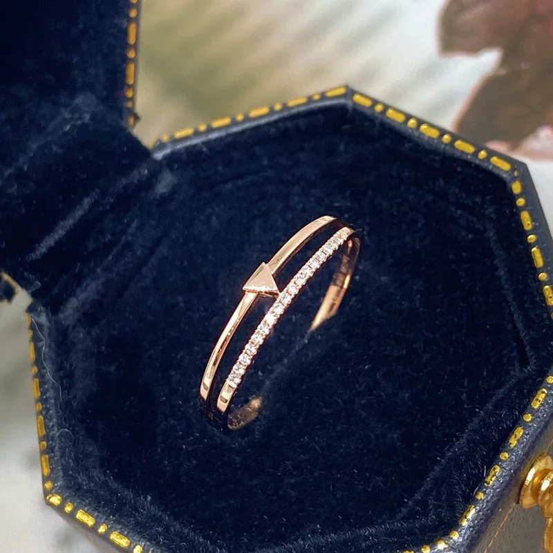 18K Gold Diamond Fashion Diamond Ring Exclusively Handcrafted 0.042 Carat Natural Diamond (H-F Color, VS1-VS2 Clarity)
