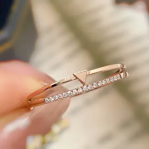 18K Gold Diamond Fashion Diamond Ring Exclusively Handcrafted 0.042 Carat Natural Diamond (H-F Color, VS1-VS2 Clarity)