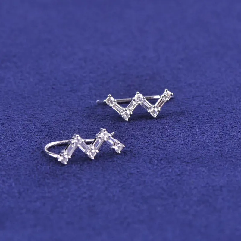 18k Gold Diamond Fashion Stud Earrings Exclusively Handcrafted 0.13ct Carat Natural Diamond (H-F Color, VS1-VS2 Clarity)