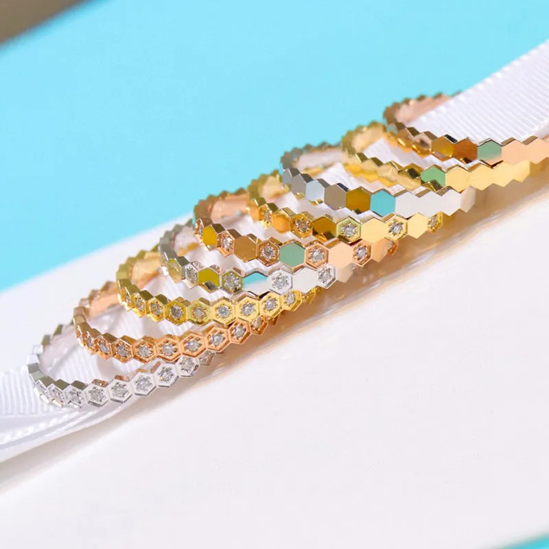 18k Gold Diamond Honeycomb Metal Half & Full Eternity Ring Exclusively Handcrafted Natural Diamond (H-F Color, VS1-VS2 Clarity)