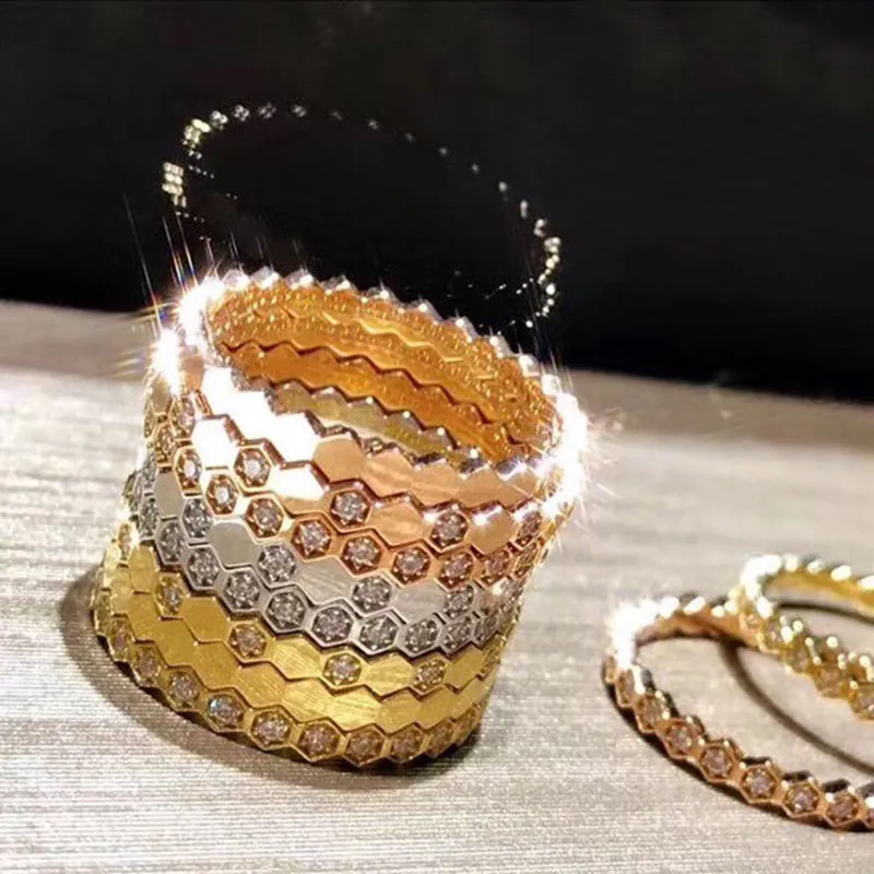 18k Gold Diamond Honeycomb Metal Half & Full Eternity Ring Exclusively Handcrafted Natural Diamond (H-F Color, VS1-VS2 Clarity)