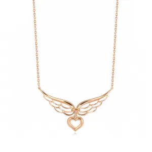 18K Gold Fashion Heart-shaped Pendant Necklace Exclusively Handcrafted 0.062 Carat Natural Diamond (H-F Color, VS1-VS2 Clarity)