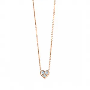 18K Gold Round Diamond  Heart Pendant Exclusively Handcrafted 0.05 Carat Natural Diamond (H-F Color, VS1-VS2 Clarity)