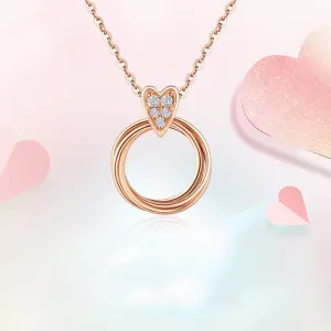 18K Gold Simplicity Fashion Heart-shaped Pendant Necklace Exclusively Handcrafted Natural Diamond (H-F Color, VS1-VS2 Clarity)