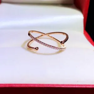 18K Gold star Dotted Exquisite Bust Diamond Ring Exclusively Handcrafted 0.068 Carat Natural Diamond (H-F Color, VS1-VS2 Clarity)