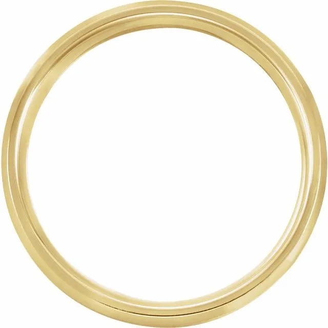18K Yellow Gold 5 mm Comfort-Fit Beveled Edge Band With Satin Finish