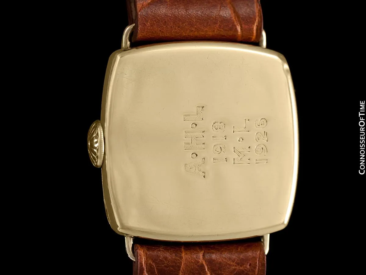 1918 Tiffany & Co. by Longines Mens Midsize Unisex Art Deco Wristwatch - 18K Gold