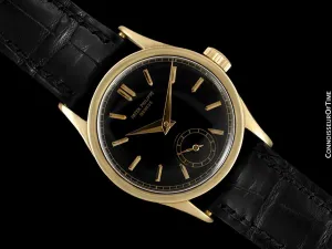 1941 Patek Philippe Vintage Calatrava Ref. 96 Mens Watch, 18K Gold - Rare Black Dial