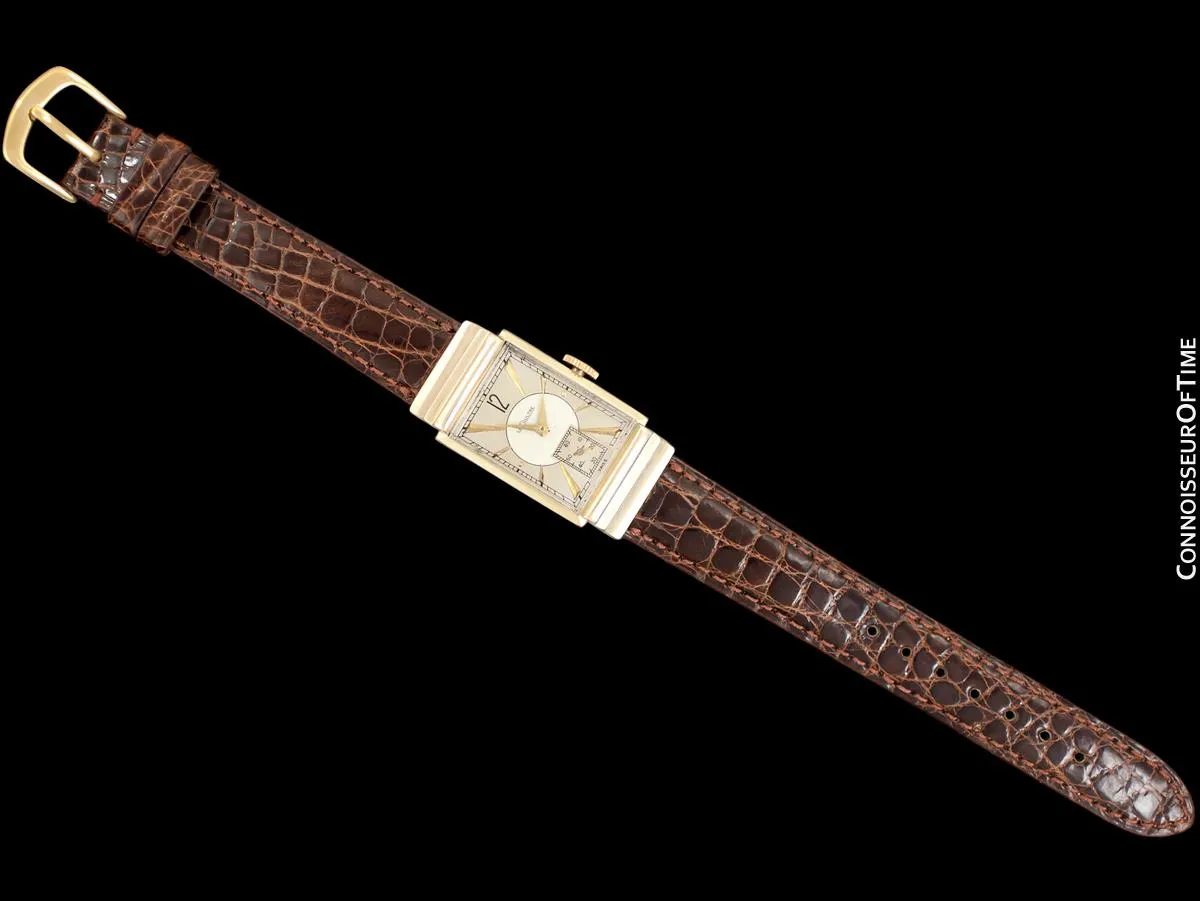 1943 Jaeger-LeCoultre Vintage Mens Art Deco Dress Watch - 14K Gold