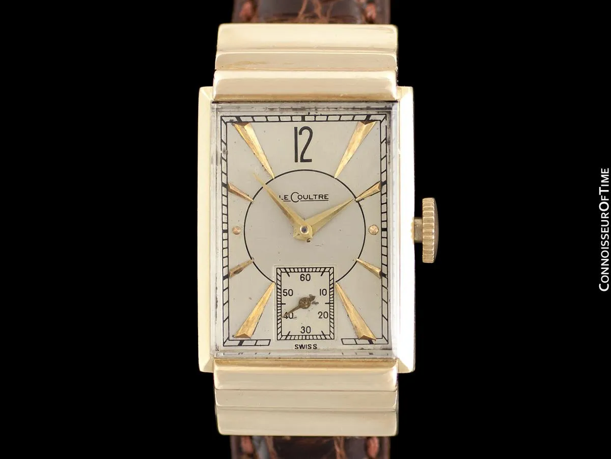 1943 Jaeger-LeCoultre Vintage Mens Art Deco Dress Watch - 14K Gold