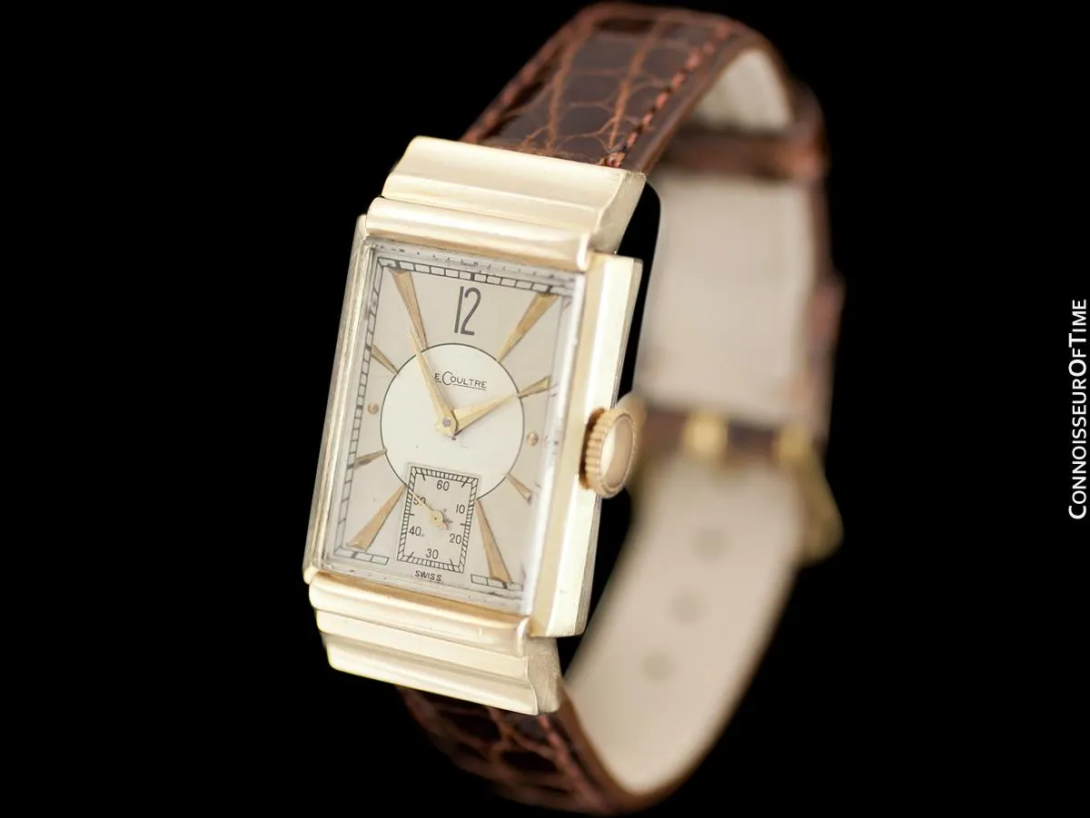 1943 Jaeger-LeCoultre Vintage Mens Art Deco Dress Watch - 14K Gold