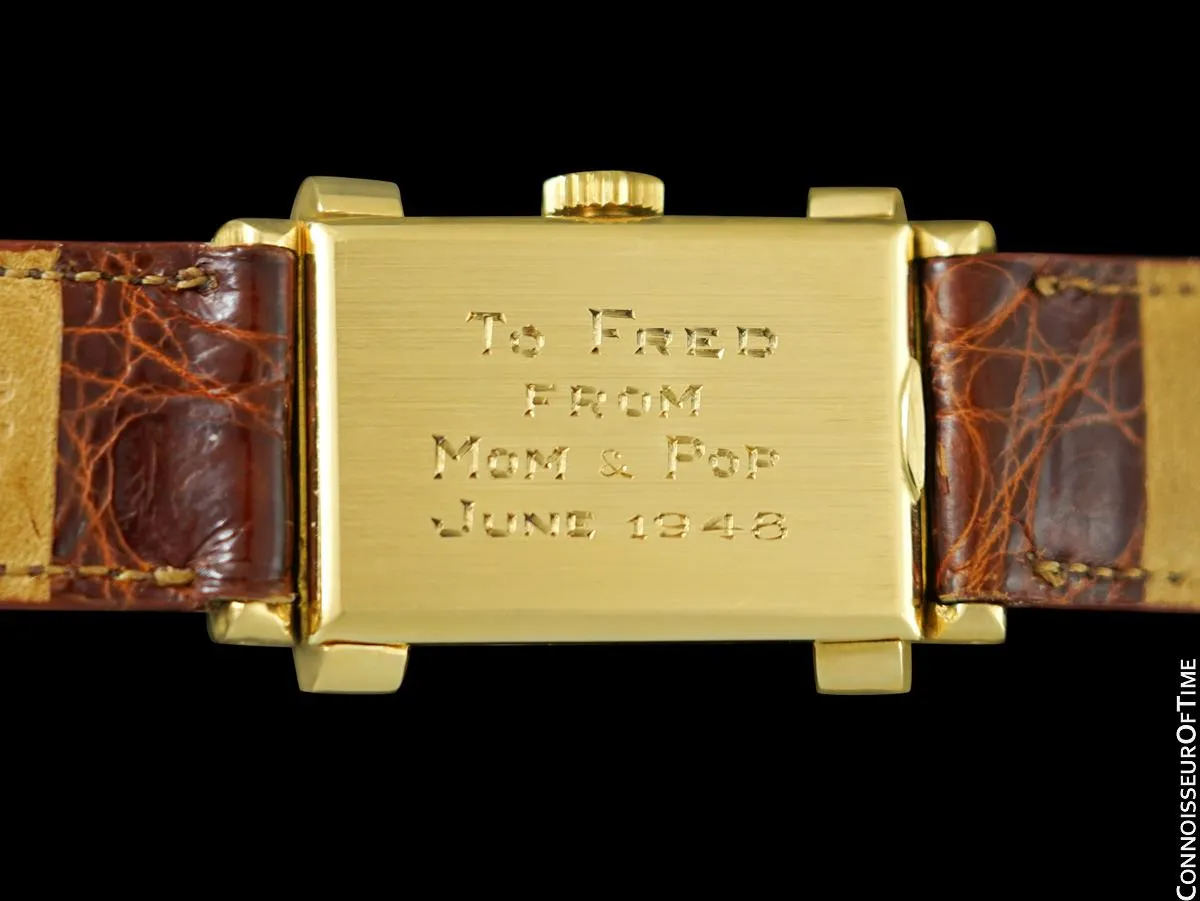 1946 Patek Philippe Vintage Mens Ref. 1450 "Top Hat" Watch - 18K Gold with Papers