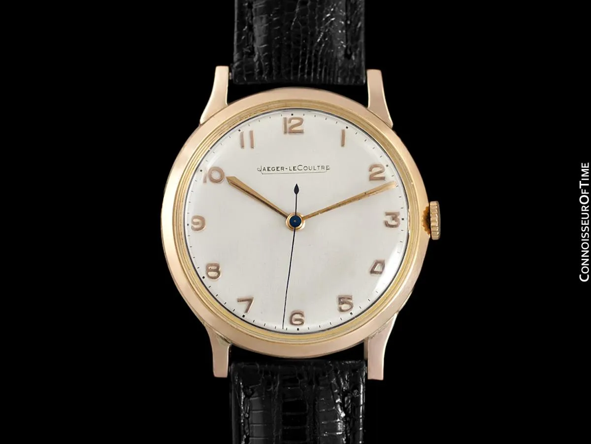 1950 Jaeger-LeCoultre Vintage Mens Handwound Watch - 18K Rose Gold