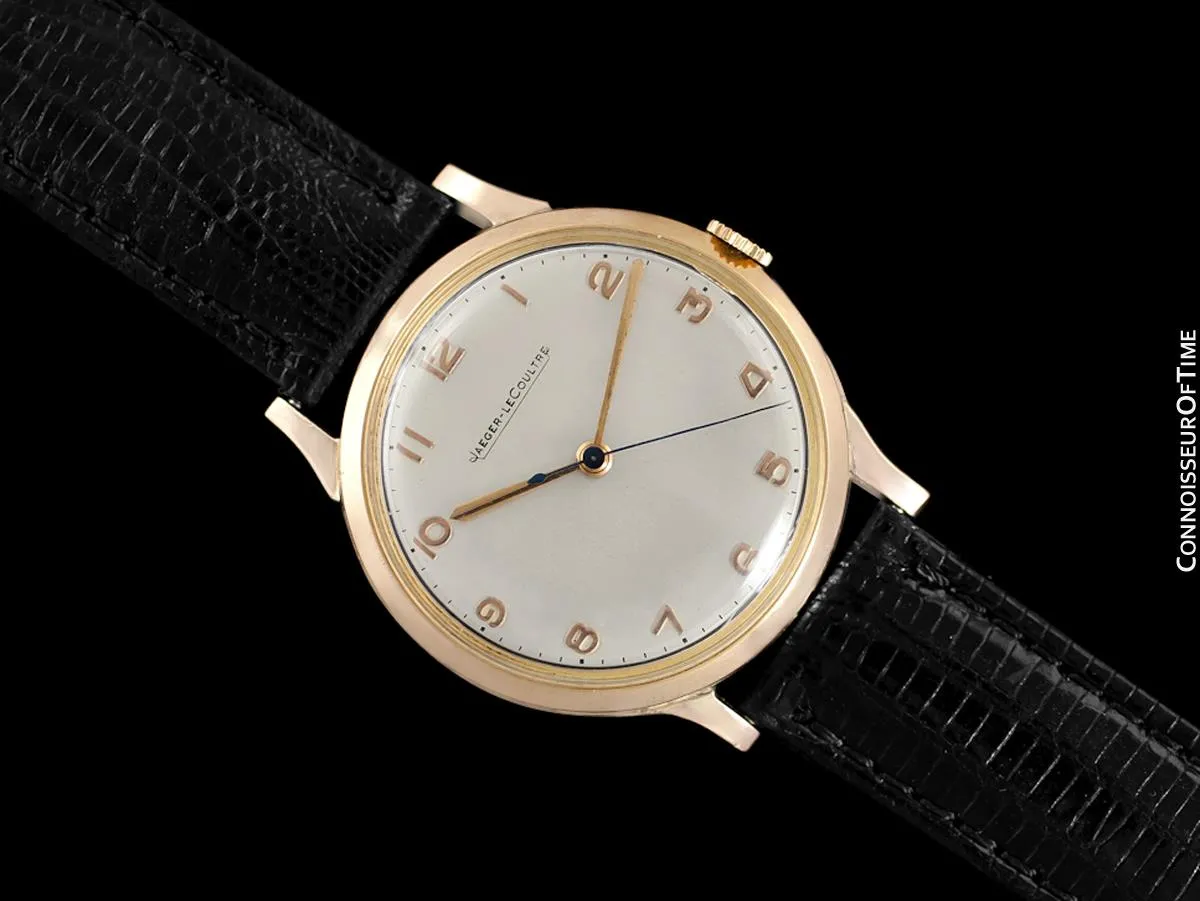1950 Jaeger-LeCoultre Vintage Mens Handwound Watch - 18K Rose Gold