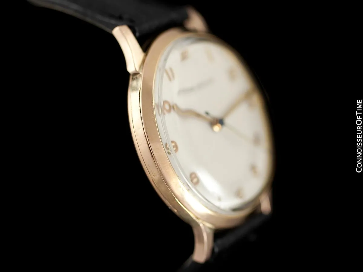 1950 Jaeger-LeCoultre Vintage Mens Handwound Watch - 18K Rose Gold