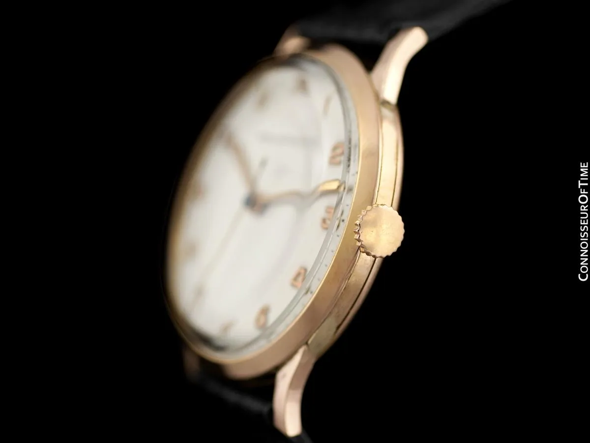 1950 Jaeger-LeCoultre Vintage Mens Handwound Watch - 18K Rose Gold