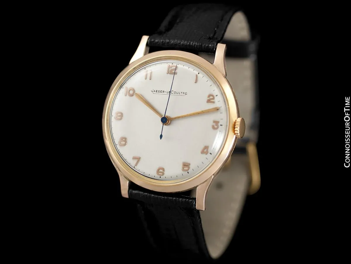 1950 Jaeger-LeCoultre Vintage Mens Handwound Watch - 18K Rose Gold