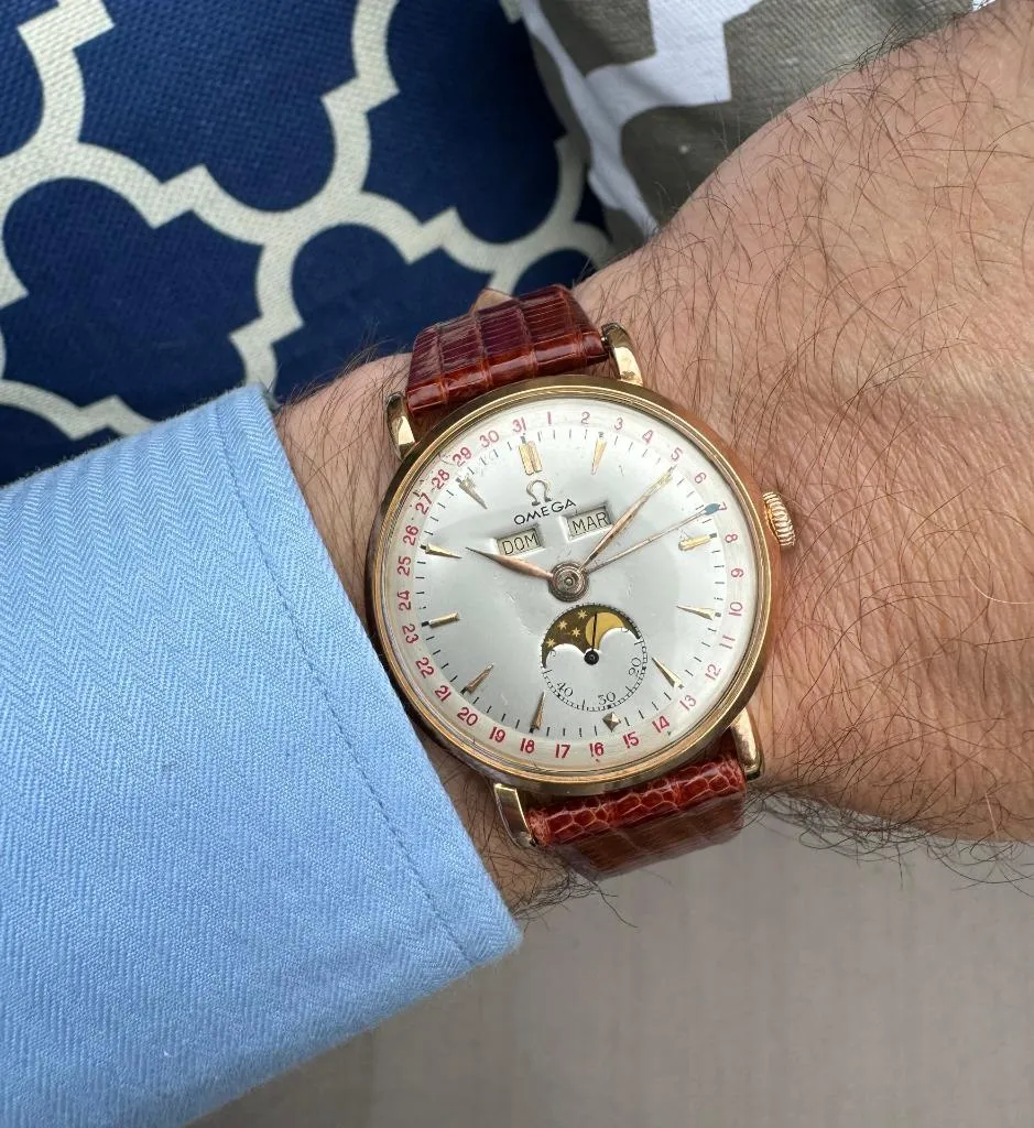 1950 Omega Cosmic Vintage Triple Date, Moon Phase Watch - 18K Rose Gold