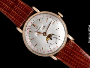 1950 Omega Cosmic Vintage Triple Date, Moon Phase Watch - 18K Rose Gold