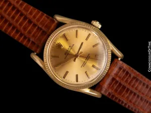 1950's Rolex Oyster Perpetual "Bombe" Vintage Mens Ref. 6593 Watch - 14K Gold