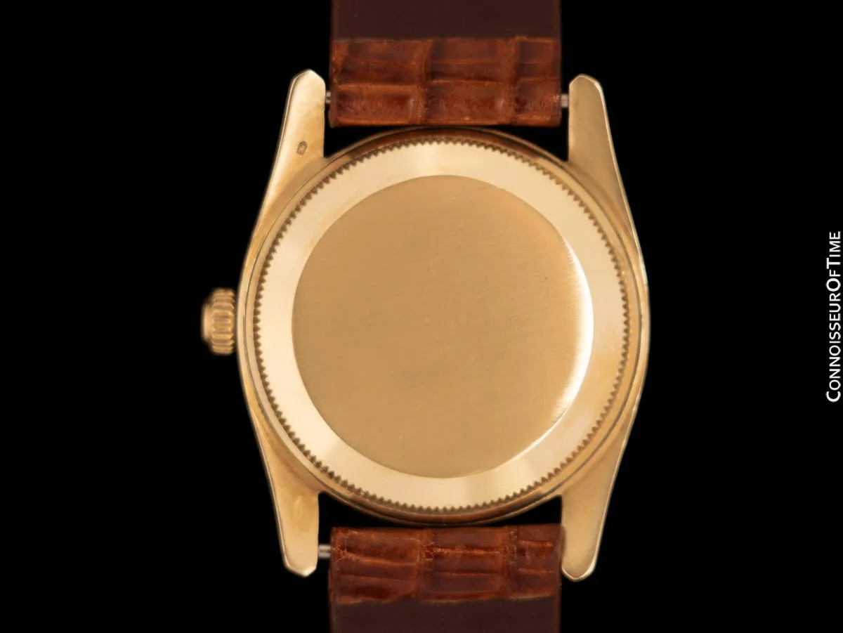 1950's Rolex Oyster Perpetual "Bombe" Vintage Mens Ref. 6593 Watch - 14K Gold