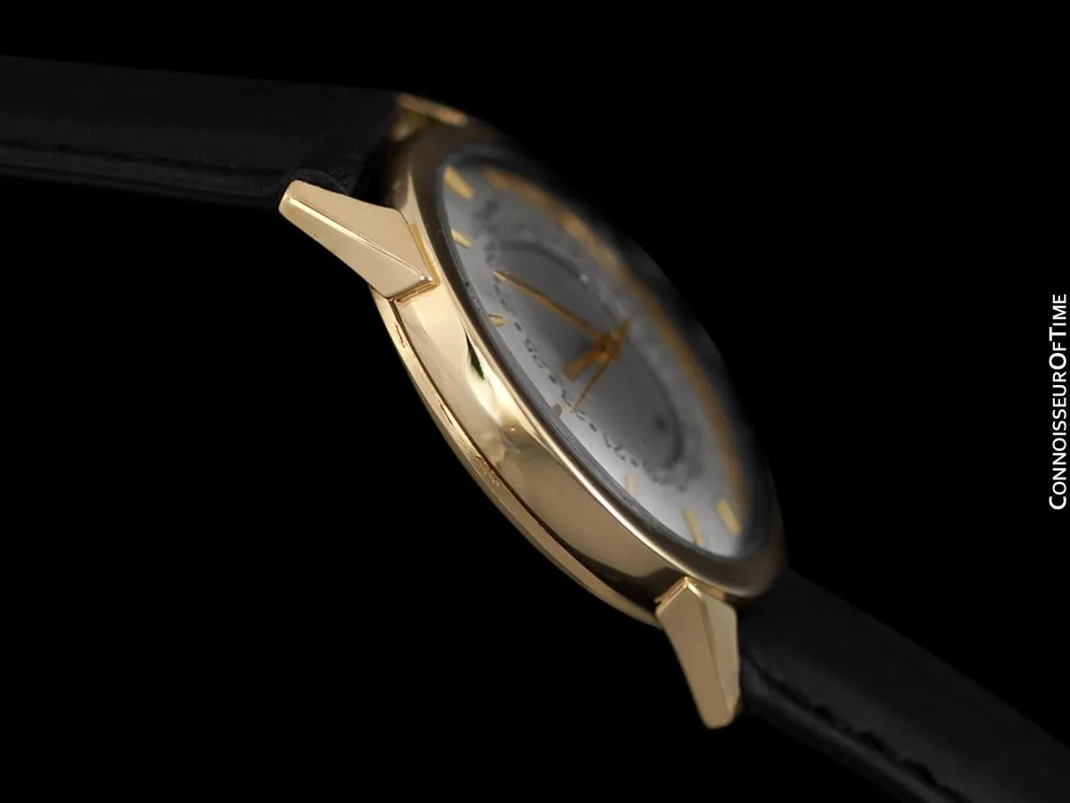1953 Jaeger-LeCoultre Vintage Calendar Date Mens Watch - 14K Solid Gold