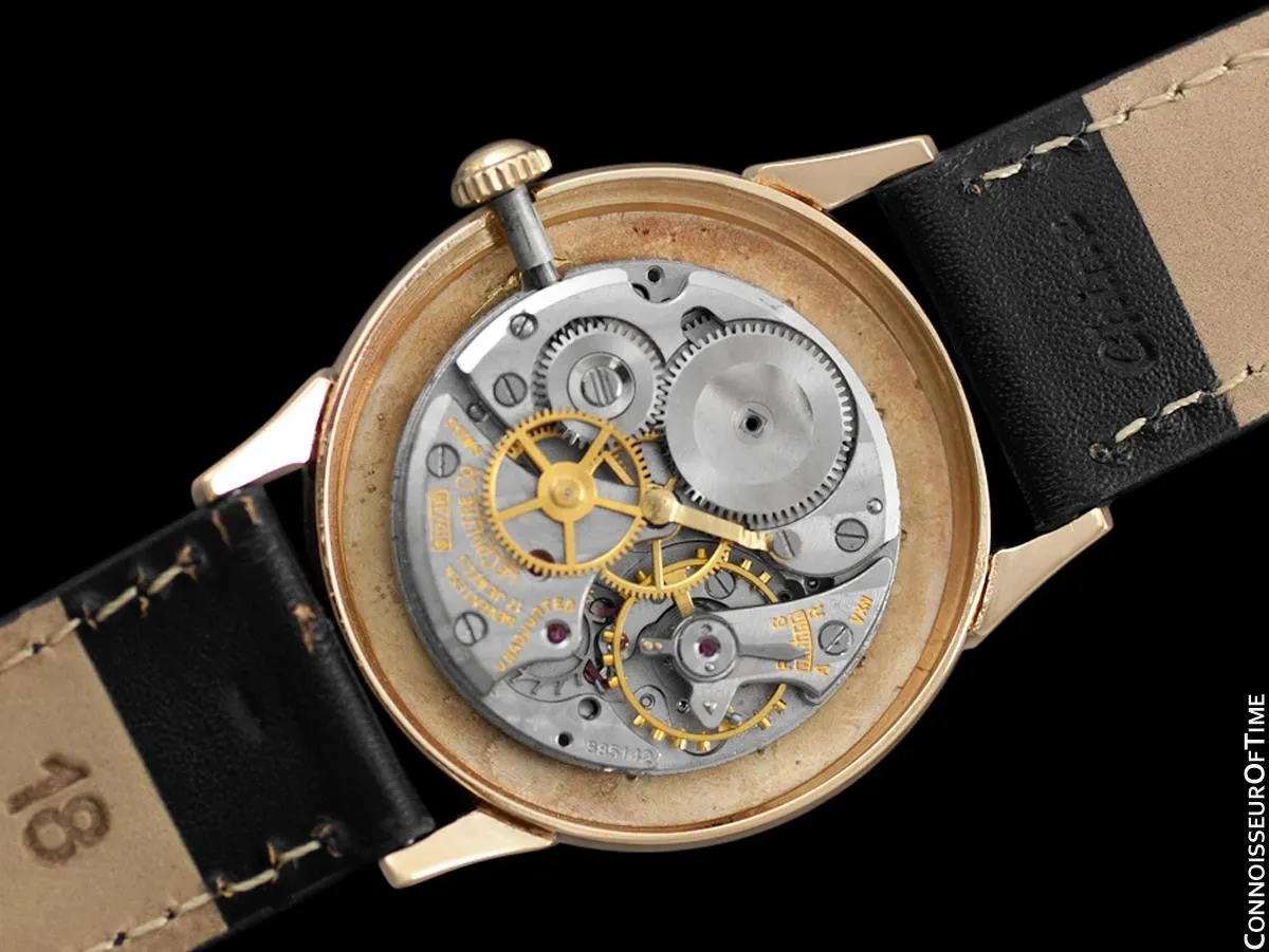 1953 Jaeger-LeCoultre Vintage Calendar Date Mens Watch - 14K Solid Gold