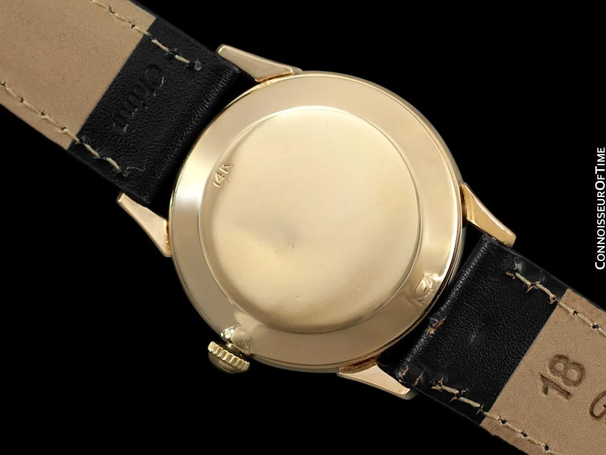 1953 Jaeger-LeCoultre Vintage Calendar Date Mens Watch - 14K Solid Gold