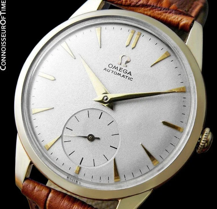 1956 Omega Vintage Mens Classic Mid Century Dress Watch, Automatic - 14K Gold Filled