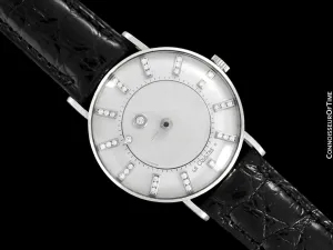 1957 Jaeger-LeCoultre / Vacheron & Constantin Vintage Galaxy Mystery Dial - 14K White Gold & Diamonds