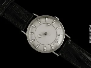1957 Jaeger-LeCoultre / Vacheron & Constantin Vintage Galaxy Mystery Dial - 14K White Gold & Diamonds