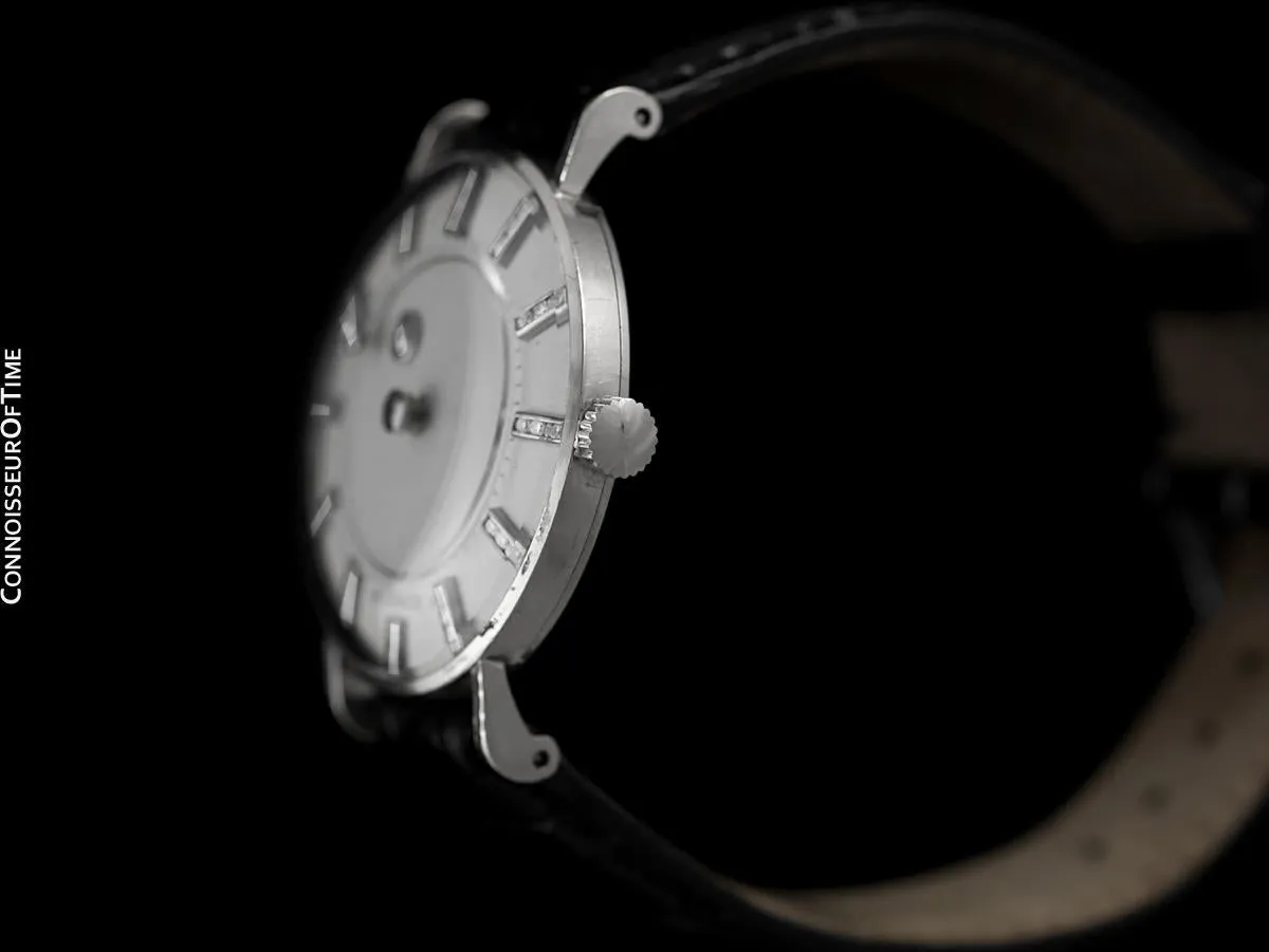 1957 Jaeger-LeCoultre / Vacheron & Constantin Vintage Galaxy Mystery Dial - 14K White Gold & Diamonds