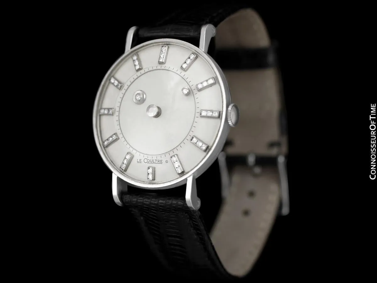 1957 Jaeger-LeCoultre / Vacheron & Constantin Vintage Galaxy Mystery Dial Watch - 14K White Gold & Diamonds