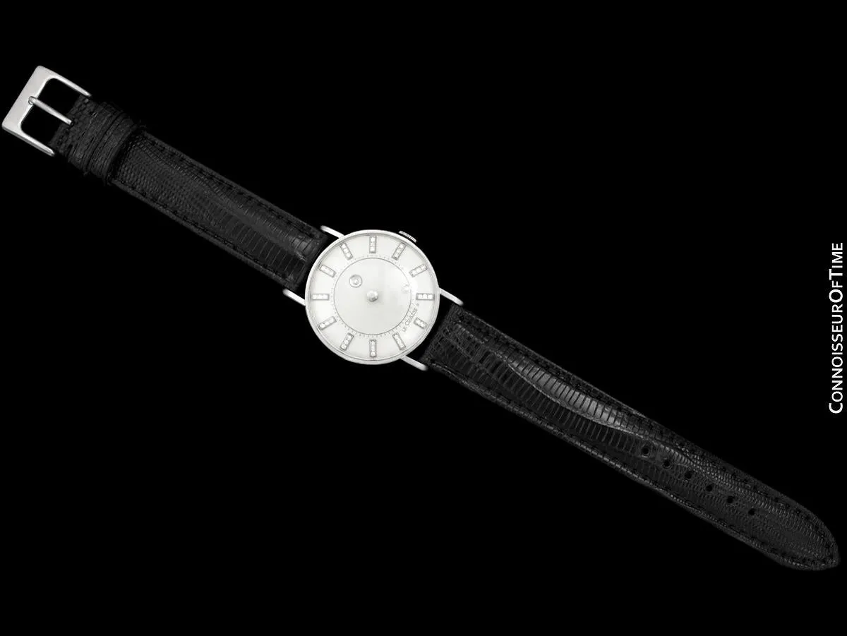 1957 Jaeger-LeCoultre / Vacheron & Constantin Vintage Galaxy Mystery Dial Watch - 14K White Gold & Diamonds