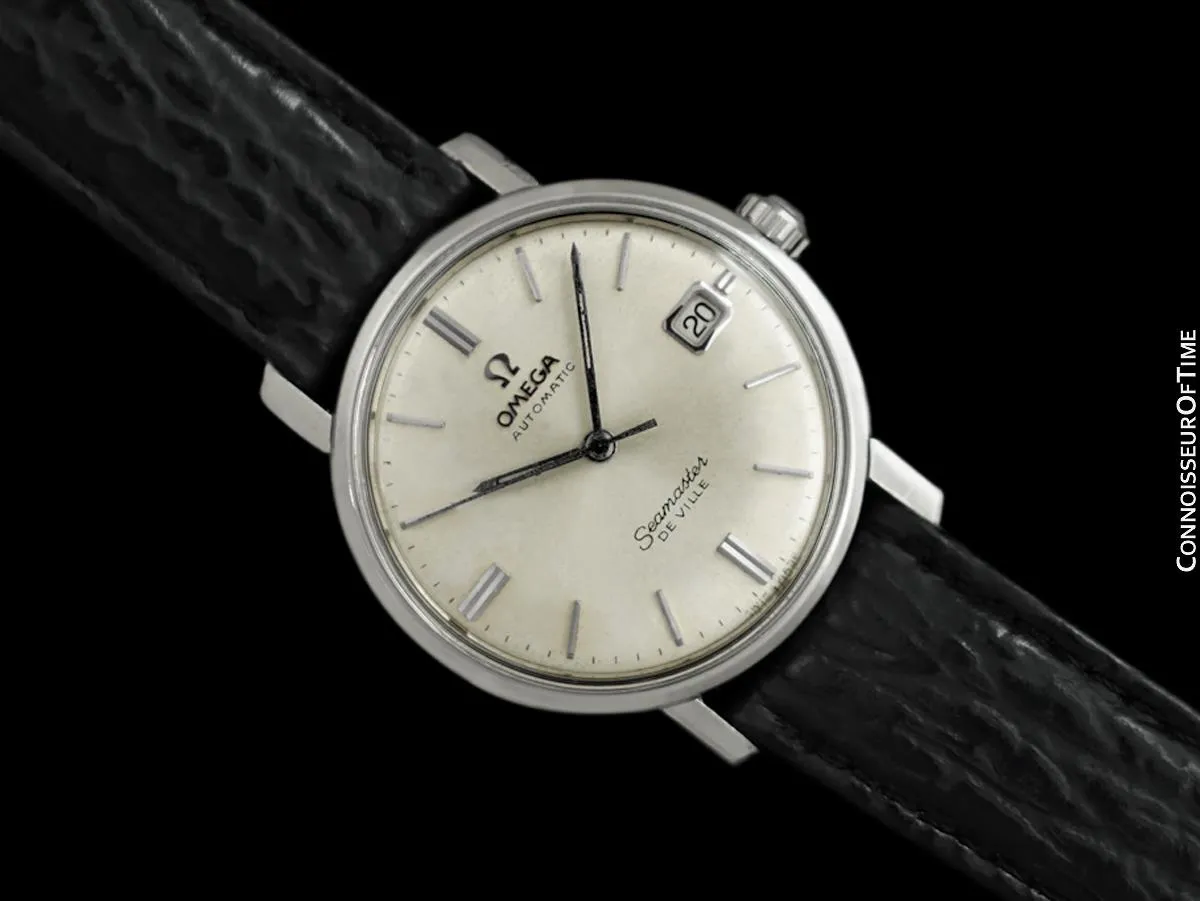 1960's Omega Seamaster De Ville Vintage Mens Cal. 560 Stainless Steel Watch, Automatic, Date - Rare Only 3000 Made