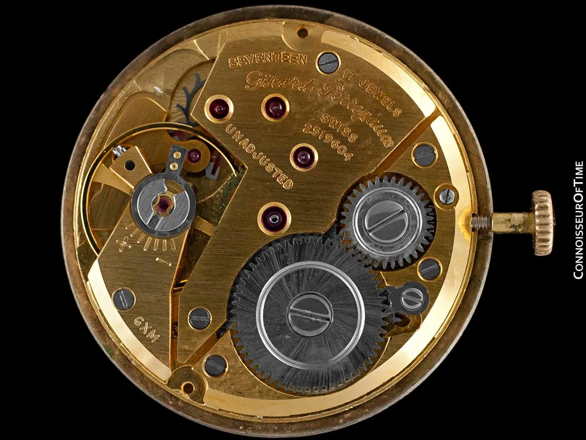 1961 Girard Perregaux Vintage Mens Midsize Modernist Watch - 14K Gold
