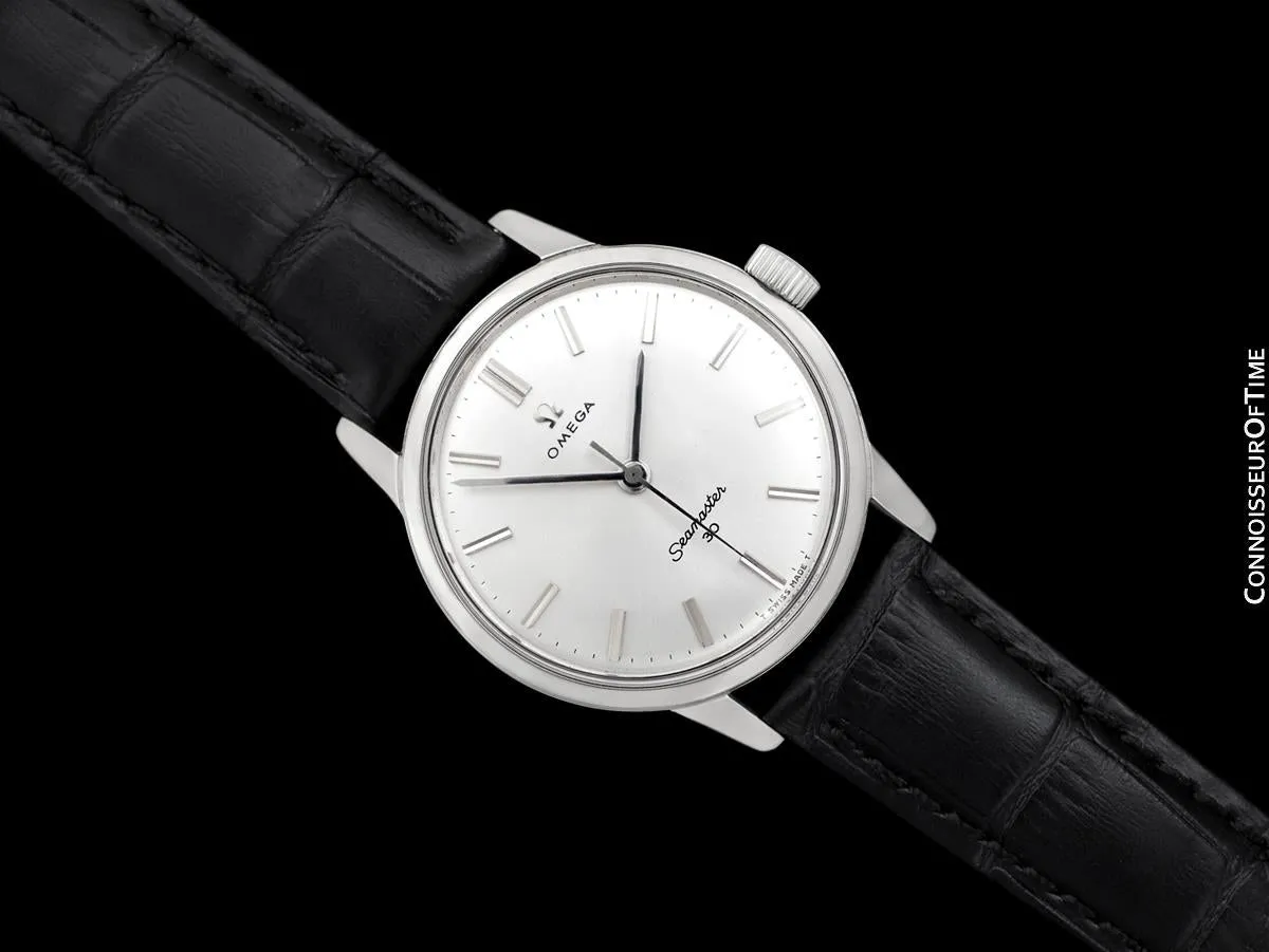 1963 Omega Seamaster 30 Vintage Mens Handwound Watch, Larger 35mm Model - Stainless Steel