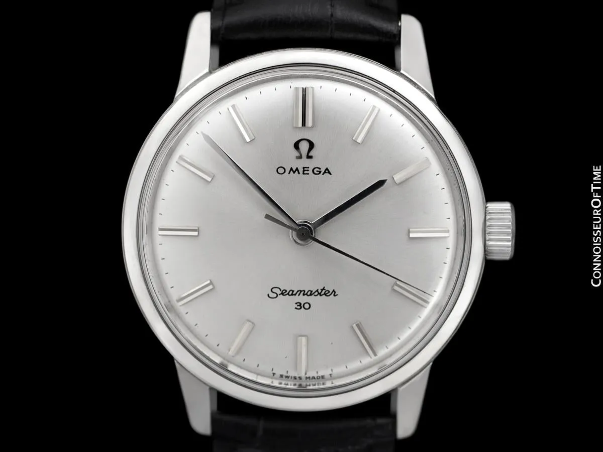 1963 Omega Seamaster 30 Vintage Mens Handwound Watch, Larger 35mm Model - Stainless Steel