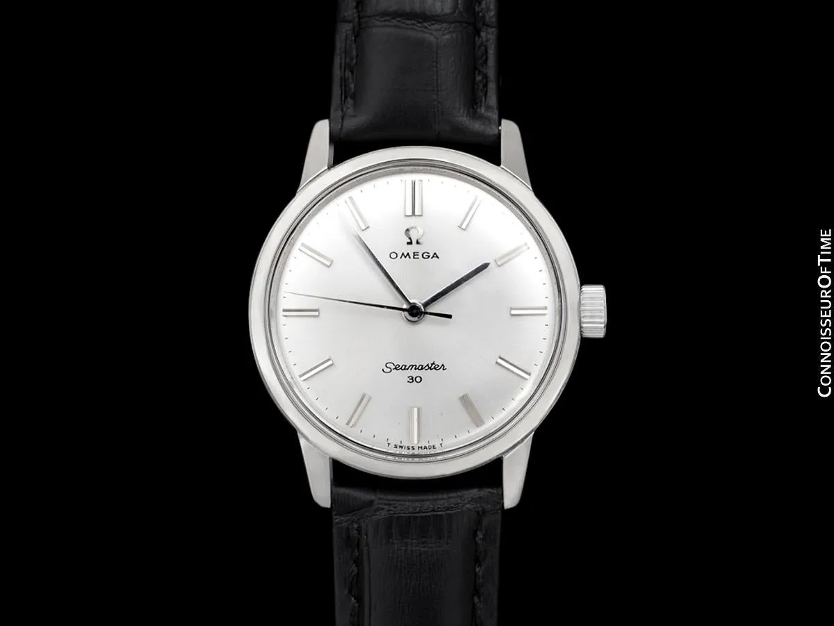 1963 Omega Seamaster 30 Vintage Mens Handwound Watch, Larger 35mm Model - Stainless Steel