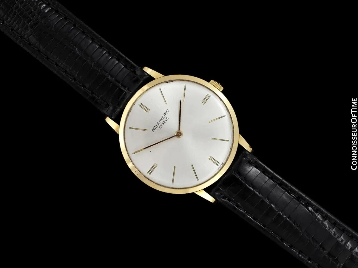 1965 Patek Philippe Vintage Mens Handwound Dress Watch Ref. 3468 - 18K Gold with Papers