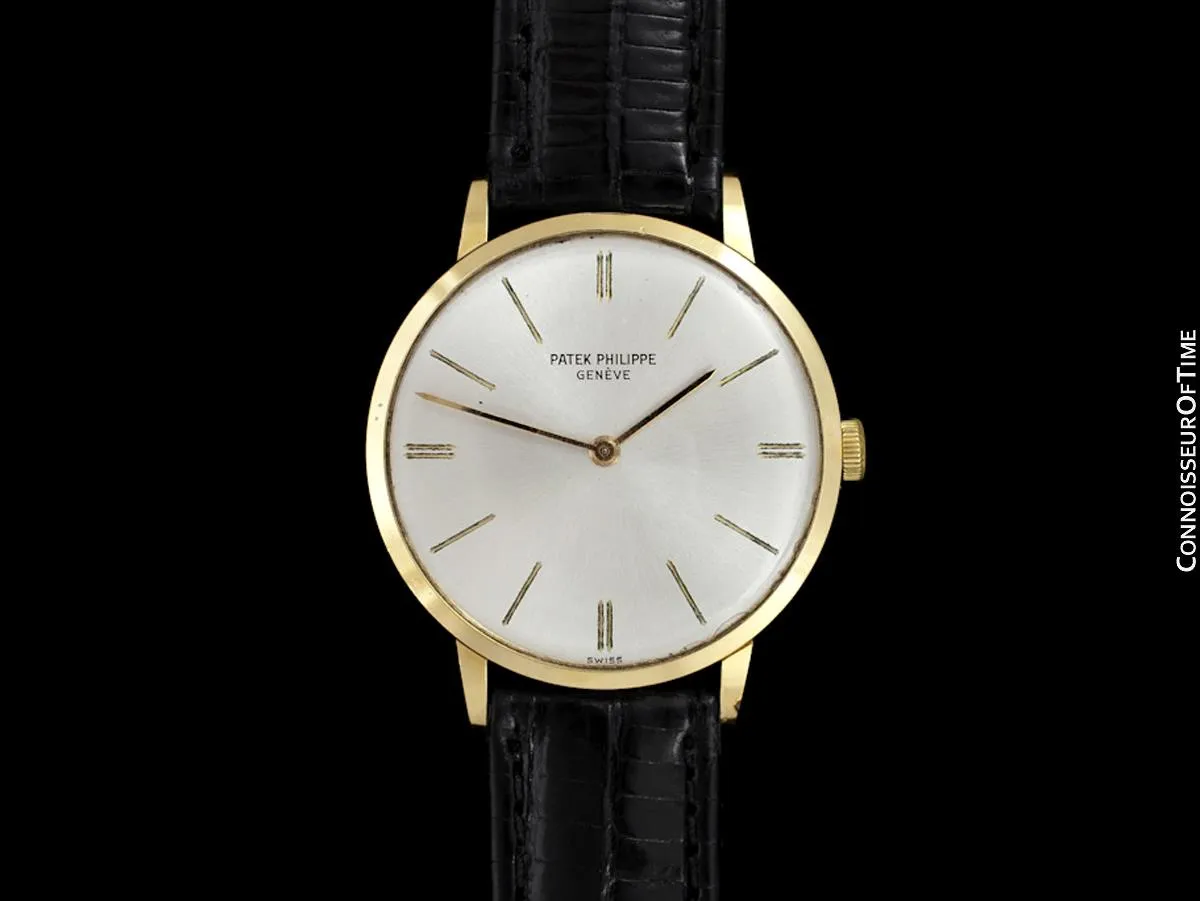 1965 Patek Philippe Vintage Mens Handwound Dress Watch Ref. 3468 - 18K Gold with Papers