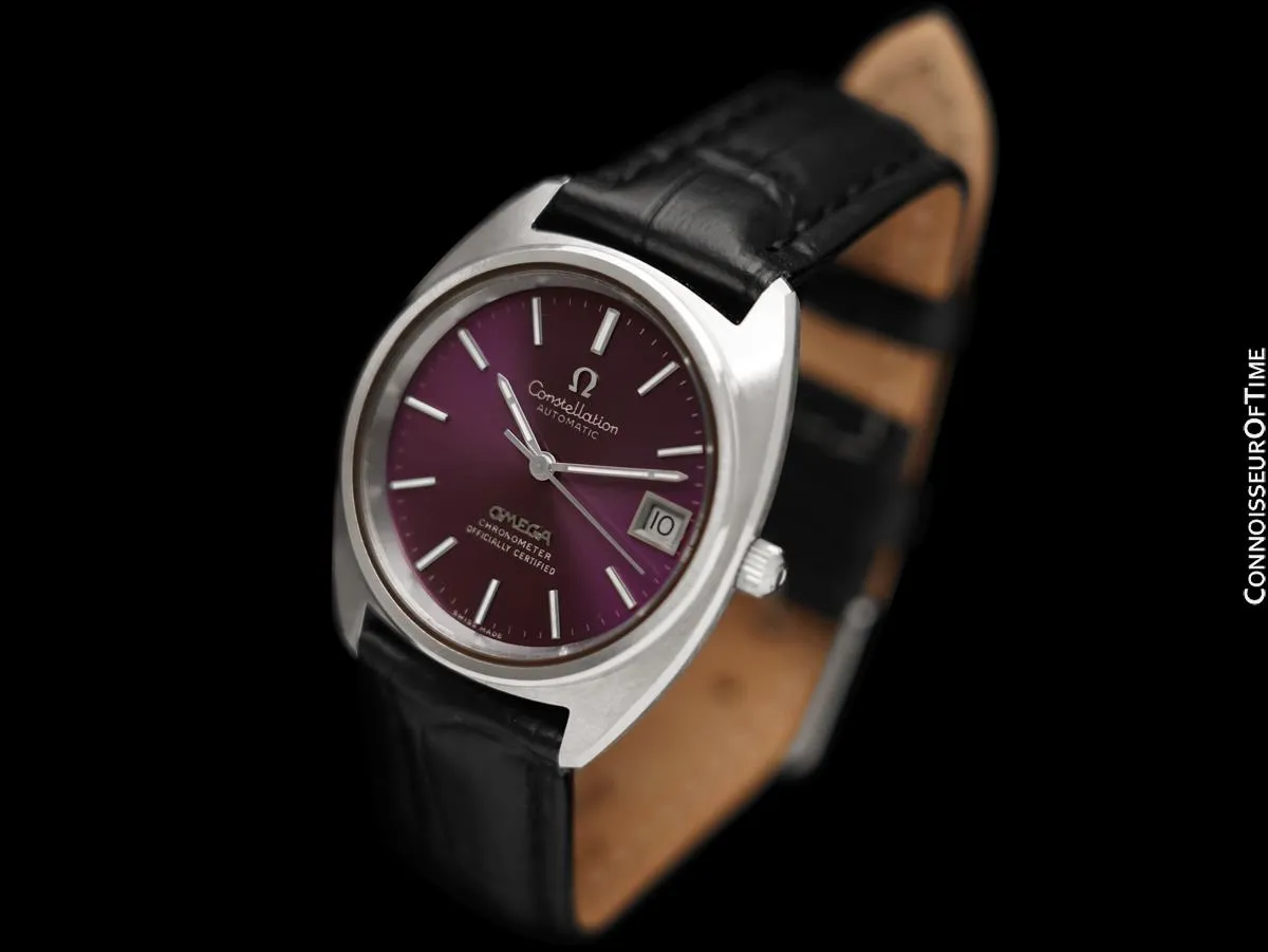 1967 Omega Constellation "C" Chronometer Vintage Mens Purple Dial Watch - Stainless Steel