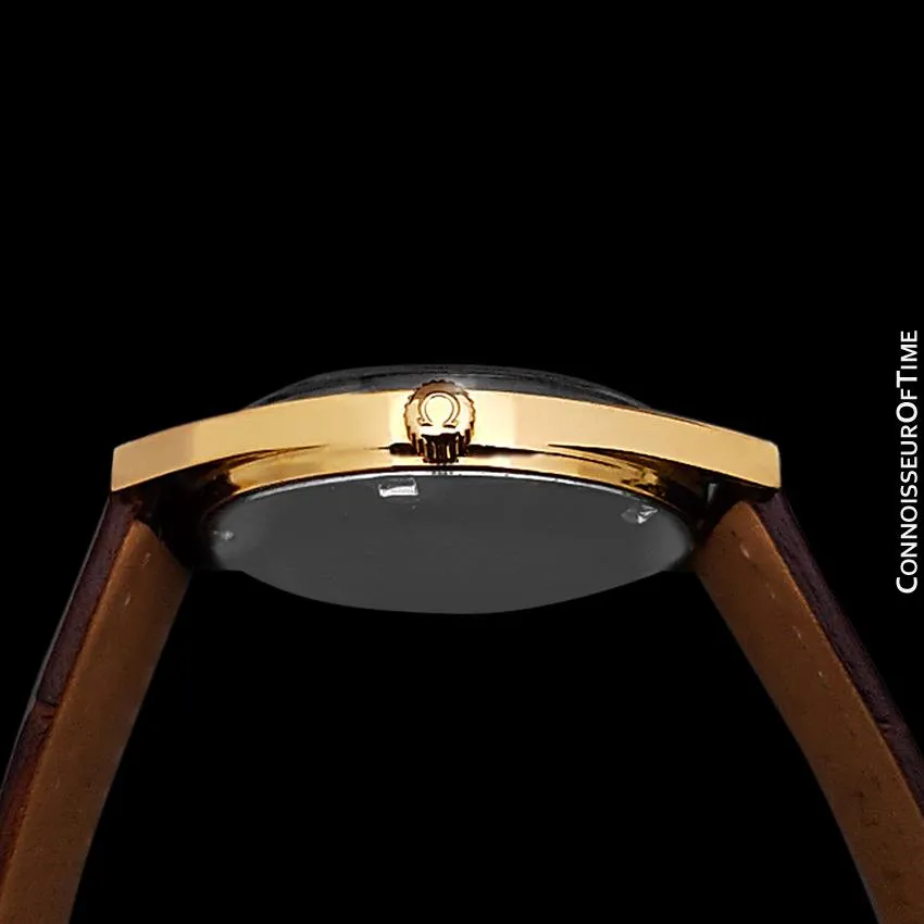 1970 Omega Geneve Vintage Mens Cal. 563 Automatic Watch with Quick-Setting Date - 18K Gold Plated & Stainless Steel