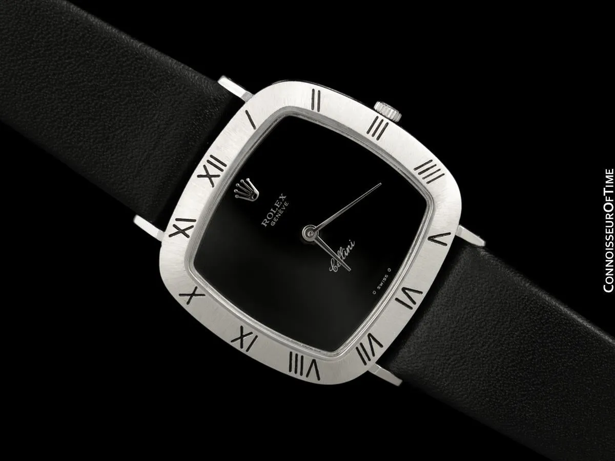 1970 Rolex Cellini Vintage Mens Midsize Handwound TV Watch, Ref. 3830 - 18K White Gold