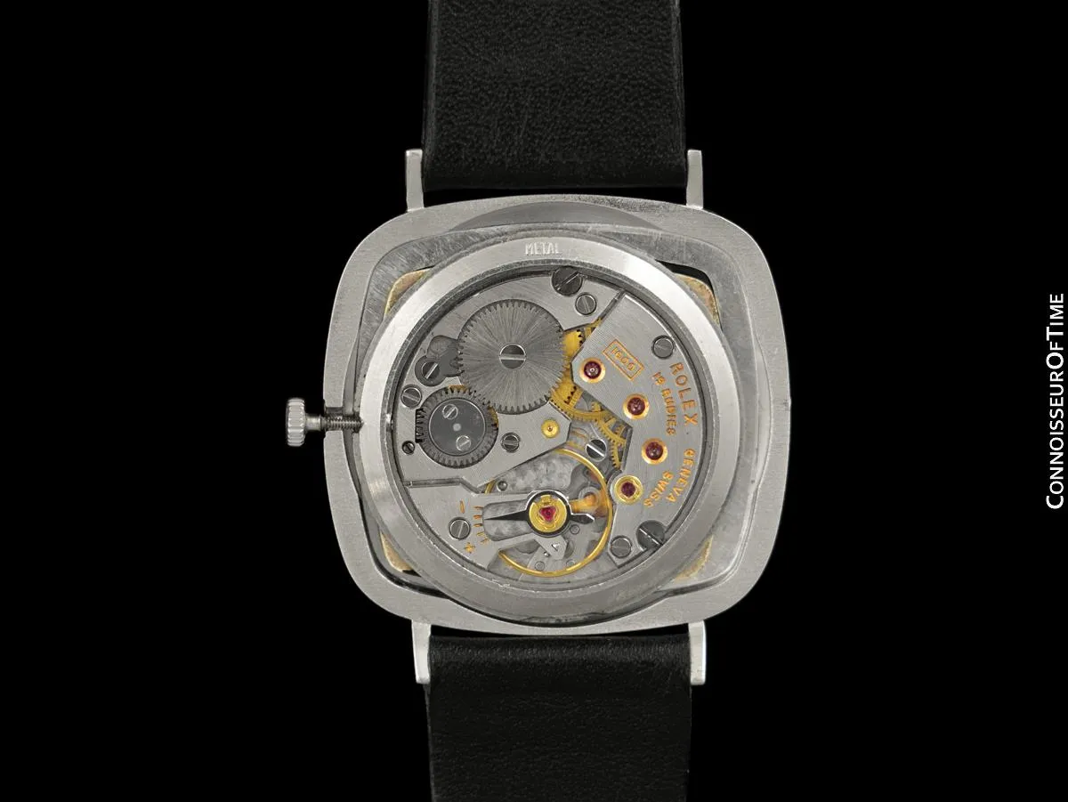 1970 Rolex Cellini Vintage Mens Midsize Handwound TV Watch, Ref. 3830 - 18K White Gold